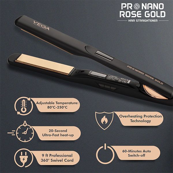 Pro Nano Rose Gold Hair Straightener
